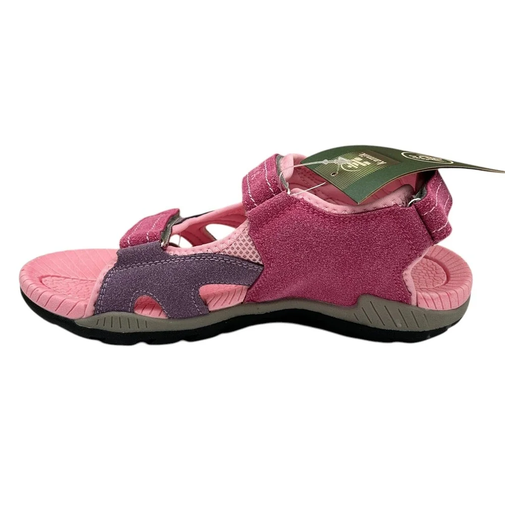 Kamik Youth Girls Suede Strappy Sandals Pink Lavender Size 6 Adjustable Straps
